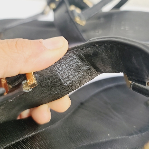 Tory Burch Miller Demi Wedge Black Sandals Size 8.5 - Picture 5 of 7